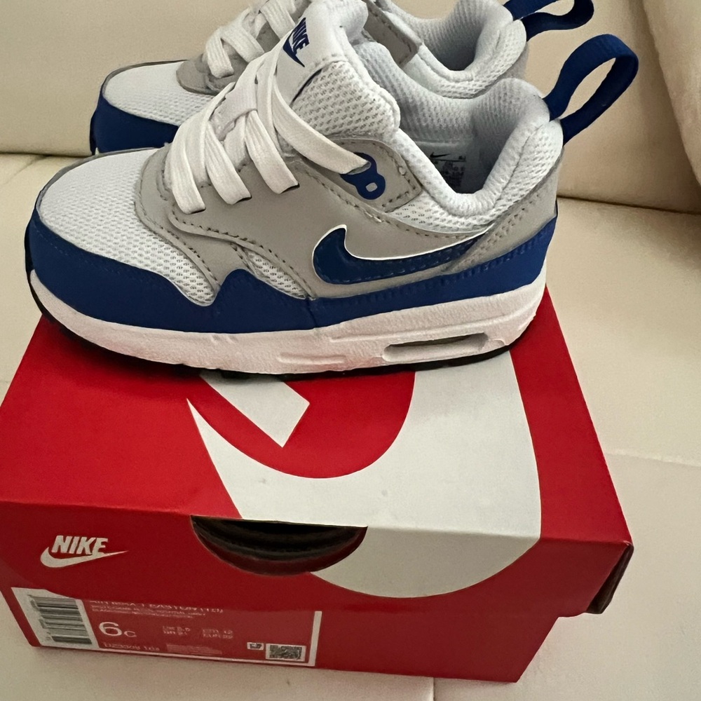 Nike Air Max 1 Blue and White Sneakers Toddler Sz 6c